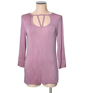URBANOLOGY Soft Pink Stretchy Sexy Fitted Cut Out Burnout Bust Top M